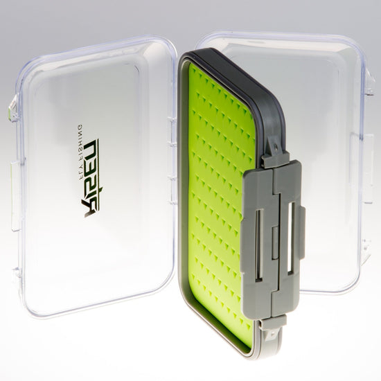 Waterproof fly boxes with green silicone insert - Hazy Fly Fishing