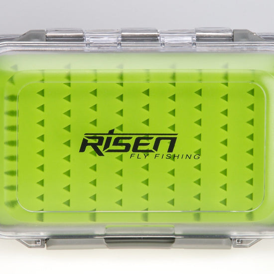 Waterproof fly boxes with green silicone insert - Hazy Fly Fishing
