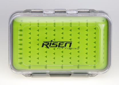 Waterproof fly boxes with green silicone insert - Hazy Fly Fishing