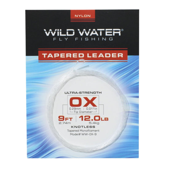 Wild Water Fly Fishing 9' Tapered Nylon Monofilament Leader 0X, 6 Pack - Hazy Fly Fishing