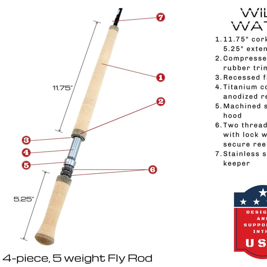 Wild Water Fly Fishing AX5 - 110 - 4 Switch Fly Rod - Hazy Fly Fishing