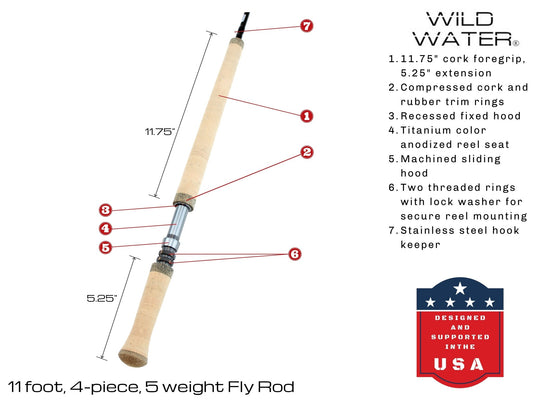 Wild Water Fly Fishing AX5 - 110 - 4 Switch Fly Rod - Hazy Fly Fishing