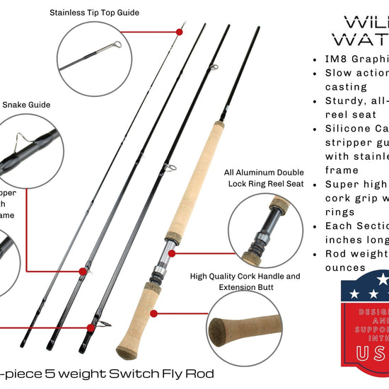 Wild Water Fly Fishing AX5 - 110 - 4 Switch Fly Rod - Hazy Fly Fishing