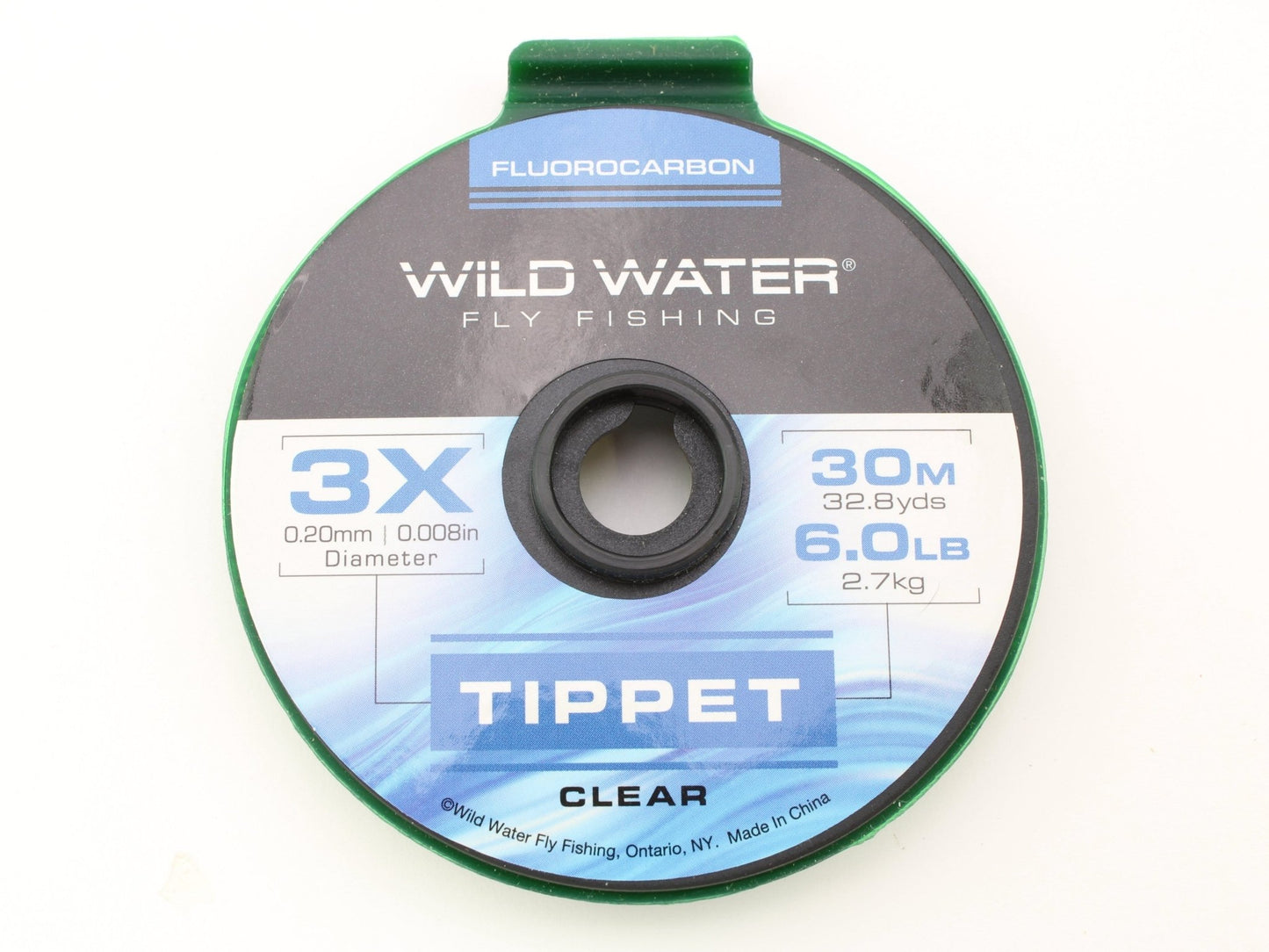 Wild Water Fly Fishing Fluorocarbon Tippet Spool 3X, 30m - Hazy Fly Fishing