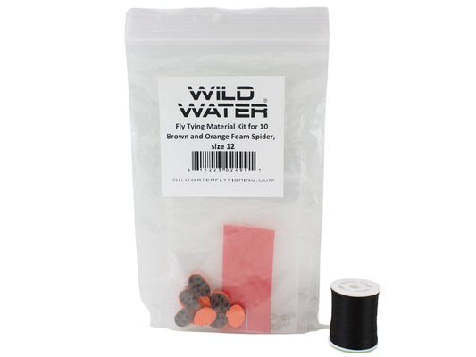 Wild Water Fly Fishing Fly Tying Material Kit, Brown and Orange Foam Spider - Hazy Fly Fishing