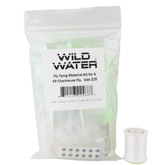 Wild Water Fly Fishing Fly Tying Material Kit, Chartreuse EP Fly - Hazy Fly Fishing