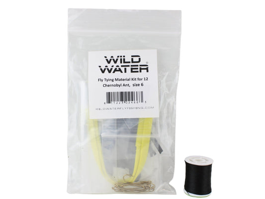 Wild Water Fly Fishing Fly Tying Material Kit, Chernobyl Ant - Hazy Fly Fishing