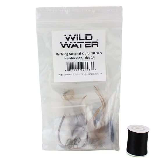 Wild Water Fly Fishing Fly Tying Material Kit, Dark Hendrickson - Hazy Fly Fishing