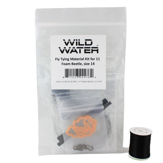 Wild Water Fly Fishing Fly Tying Material Kit, Foam Beetle - Hazy Fly Fishing