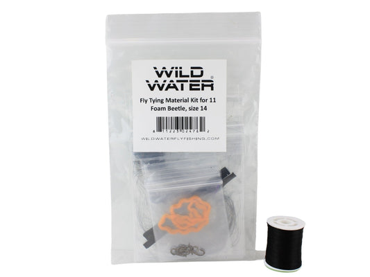 Wild Water Fly Fishing Fly Tying Material Kit, Foam Beetle - Hazy Fly Fishing