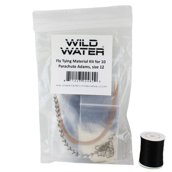 Wild Water Fly Fishing Fly Tying Material Kit, Parachute Adams - Hazy Fly Fishing