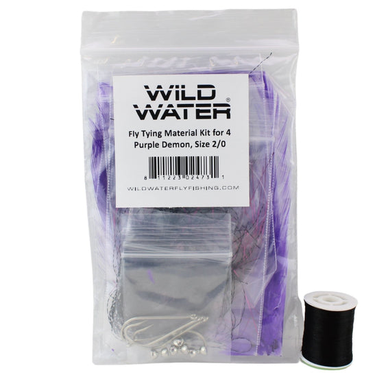 Wild Water Fly Fishing Fly Tying Material Kit, Purple Demon - Hazy Fly Fishing