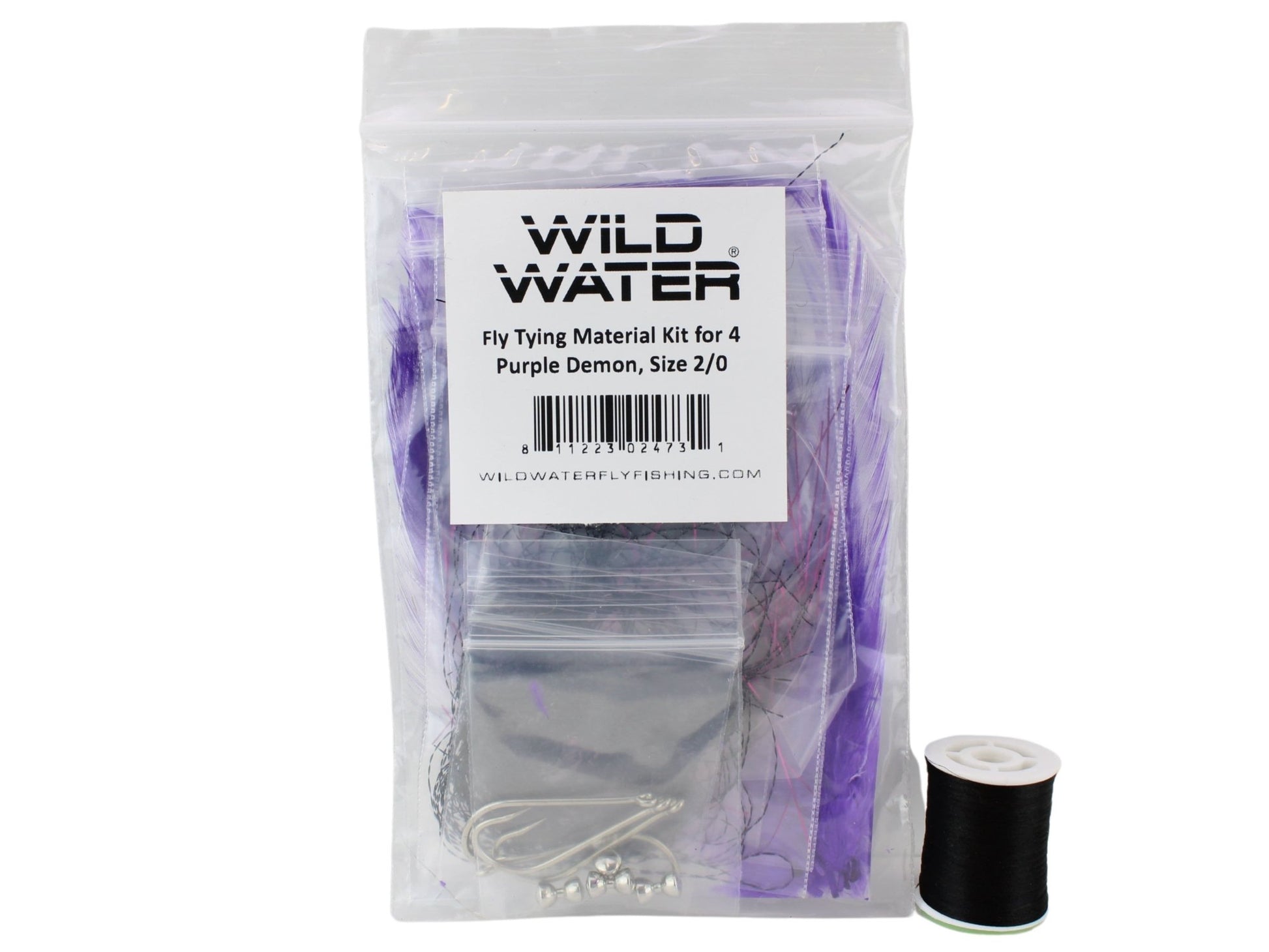 Wild Water Fly Fishing Fly Tying Material Kit, Purple Demon - Hazy Fly Fishing