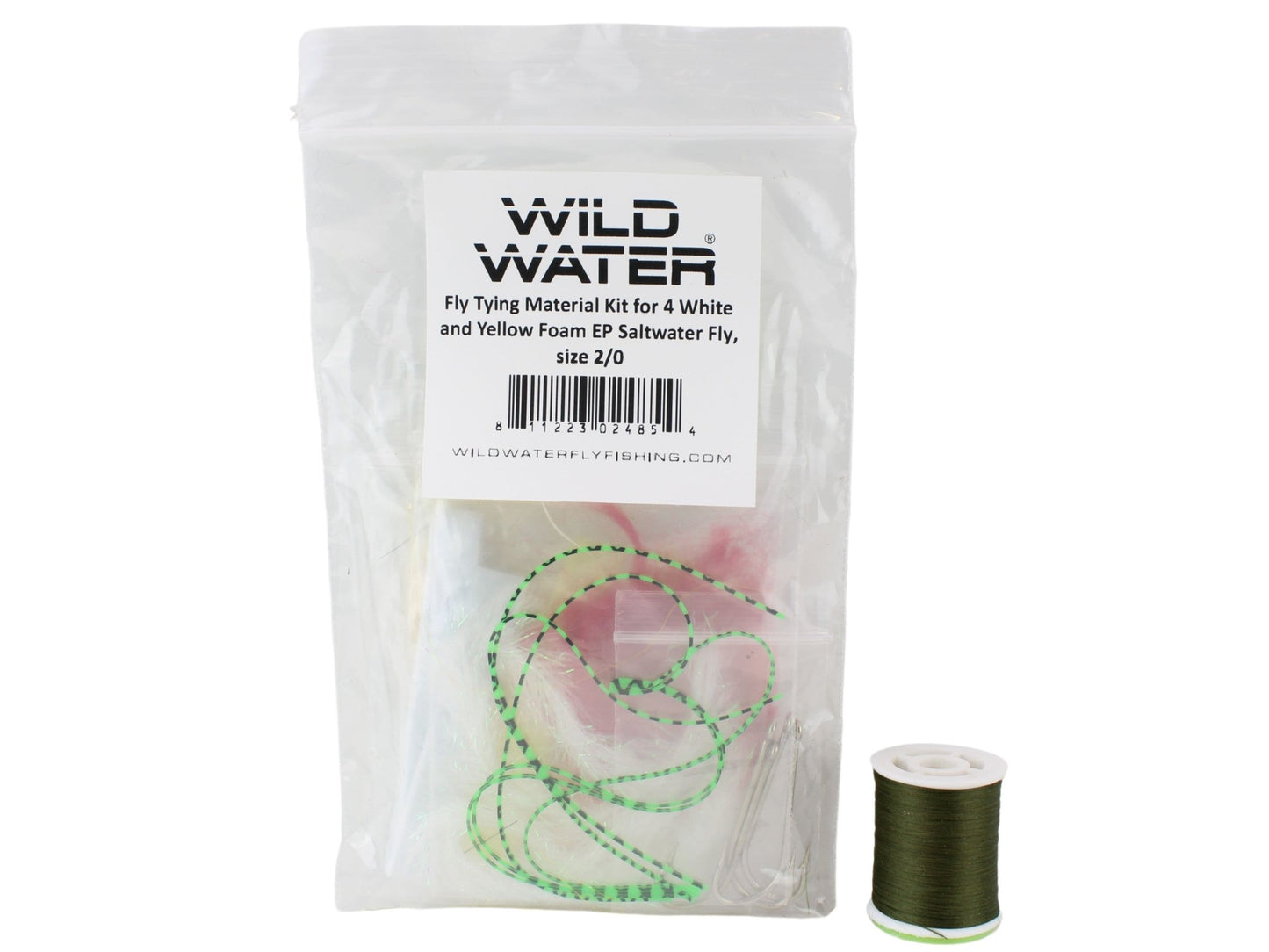 Wild Water Fly Fishing Fly Tying Material Kit, White and Yellow Foam Saltwater EP Fly - Hazy Fly Fishing