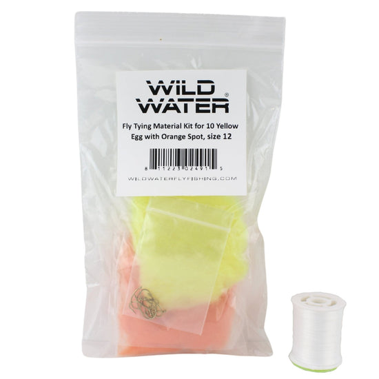 Wild Water Fly Fishing Fly Tying Material Kit, Yellow Egg - Hazy Fly Fishing