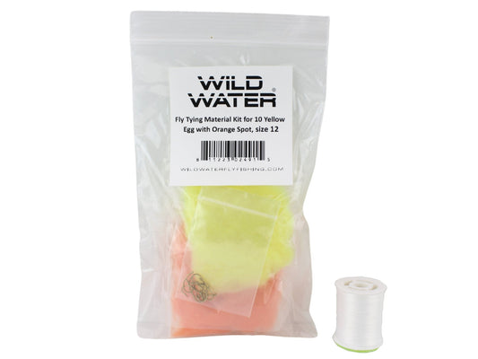 Wild Water Fly Fishing Fly Tying Material Kit, Yellow Egg - Hazy Fly Fishing