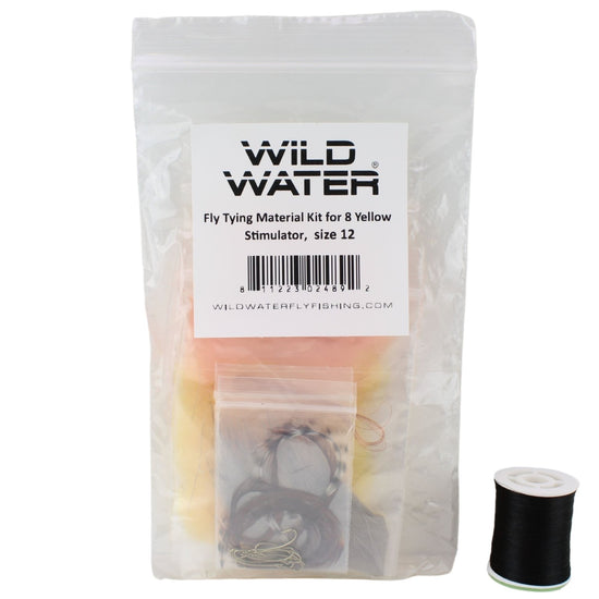 Wild Water Fly Fishing Fly Tying Material Kit, Yellow Stimulator - Hazy Fly Fishing