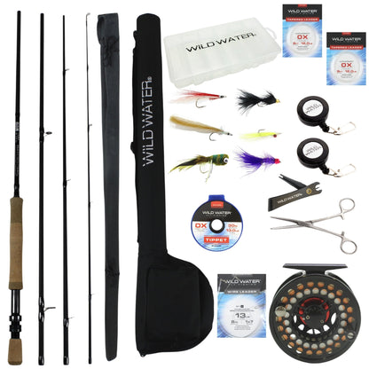 Wild Water Fly Fishing Kit, 9' 7/8 Weight Rod and CNC Reel Package - Hazy Fly Fishing