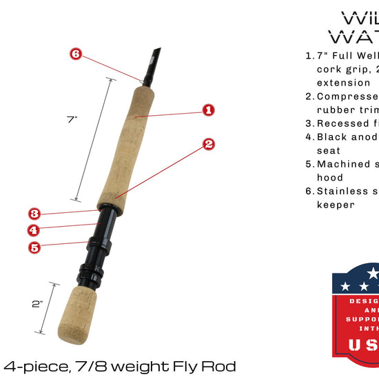 Wild Water Fly Fishing Kit, 9' 7/8 Weight Rod and Reel Package - Hazy Fly Fishing
