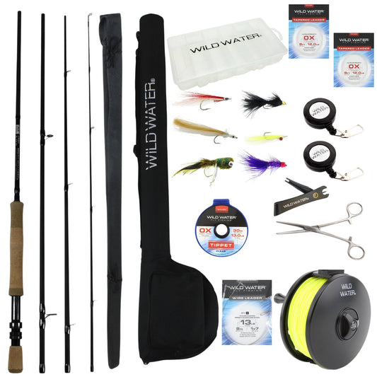 Wild Water Fly Fishing Kit, 9' 7/8 Weight Rod and Reel Package - Hazy Fly Fishing