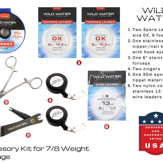 Wild Water Fly Fishing Kit, 9' 7/8 Weight Rod and Reel Package - Hazy Fly Fishing