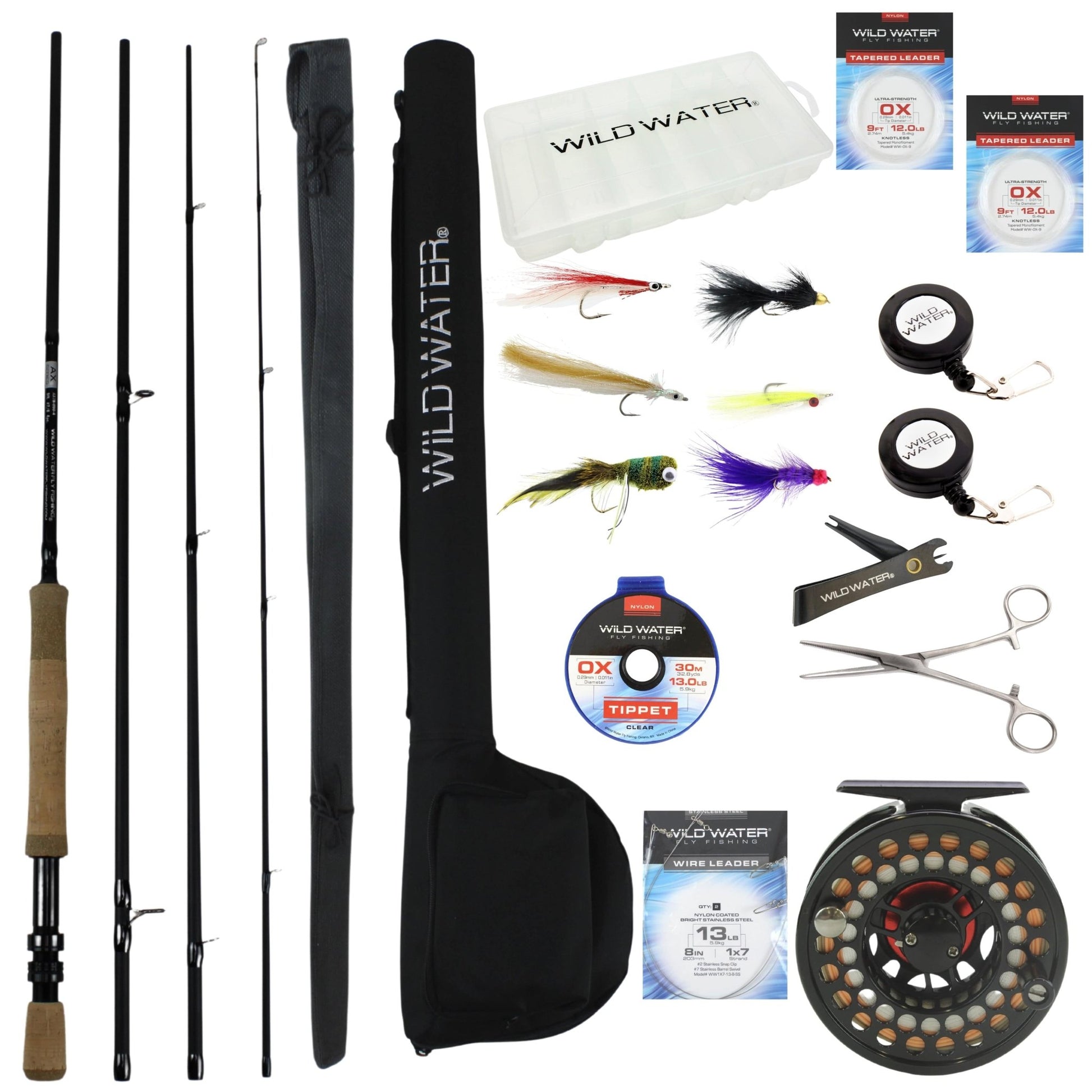 Wild Water Fly Fishing Kit, 9' 9/10 Weight Rod and CNC Reel Package - Hazy Fly Fishing