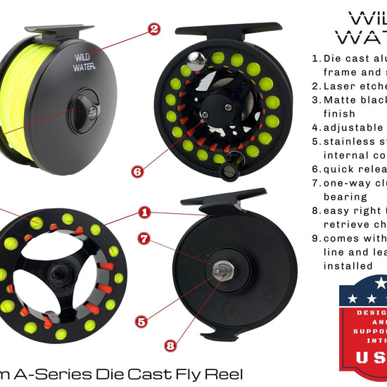 Wild Water Fly Fishing Kit, 9' 9/10 Weight Rod and Reel Package - Hazy Fly Fishing