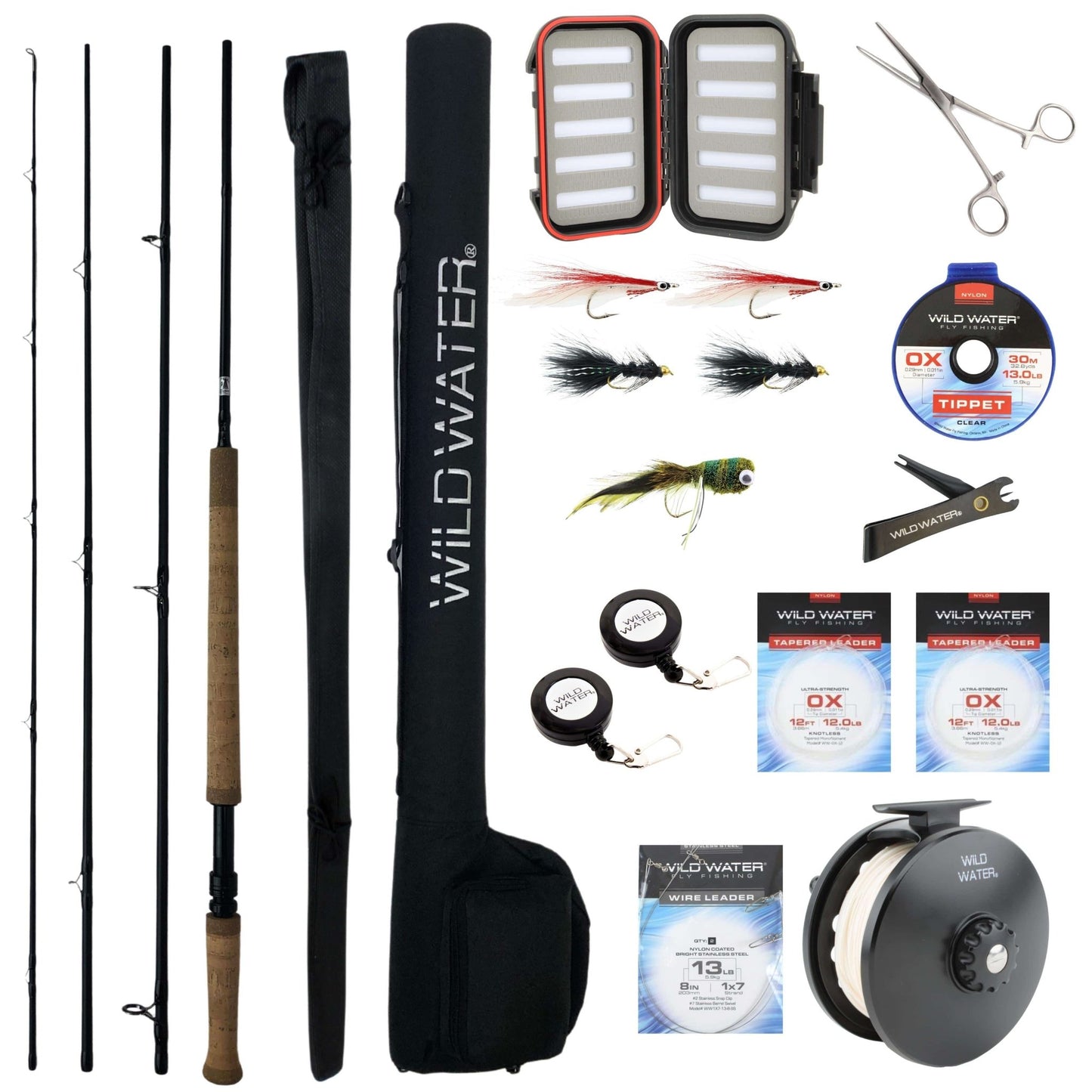 Wild Water Fly Fishing Kit for Bass and Pike, 11 ft 5 wt Switch Rod - Hazy Fly Fishing