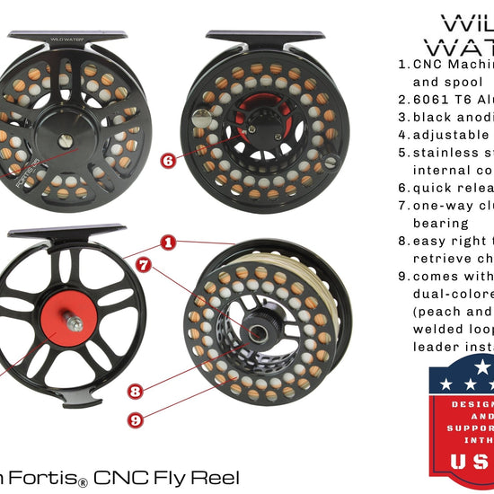 Wild Water Fly Fishing Kit with CNC Fly Reel - 9 ft 5 wt 7 - piece Rod - Hazy Fly Fishing