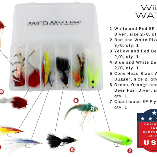 Wild Water Fly Fishing Kit with Fiberglass Rod 9 ft, 4 - Piece, 8 wt Rod - Hazy Fly Fishing
