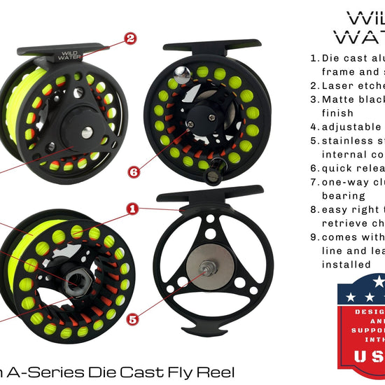Wild Water Standard Fly Fishing Combo, 7 ft 3/4 wt Rod - Hazy Fly Fishing