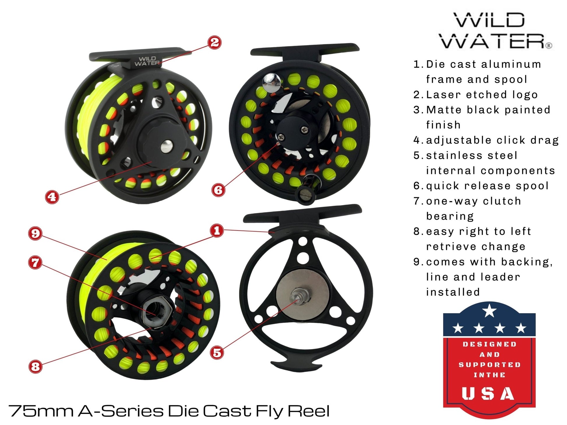 Wild Water Standard Fly Fishing Combo, 7 ft 3/4 wt Rod - Hazy Fly Fishing