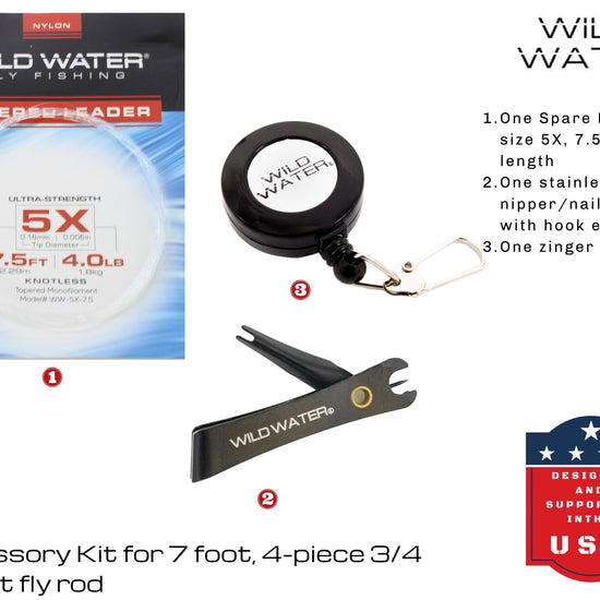 Wild Water Standard Fly Fishing Combo, 7 ft 3/4 wt Rod - Hazy Fly Fishing