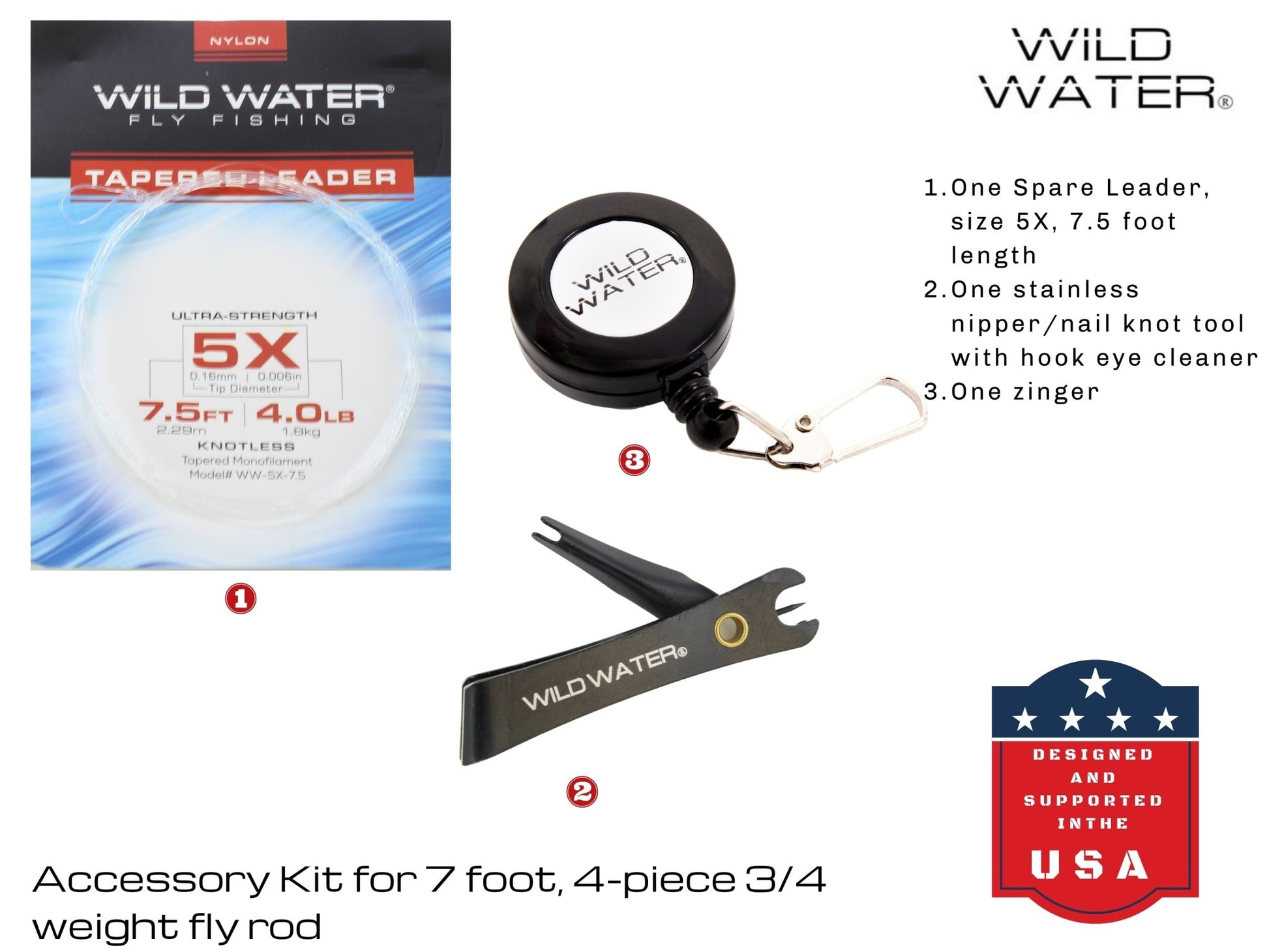 Wild Water Standard Fly Fishing Combo, 7 ft 3/4 wt Rod - Hazy Fly Fishing