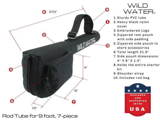 Wild Water Standard Fly Fishing Kit, 9 ft 5 wt 7 Piece Rod - Hazy Fly Fishing
