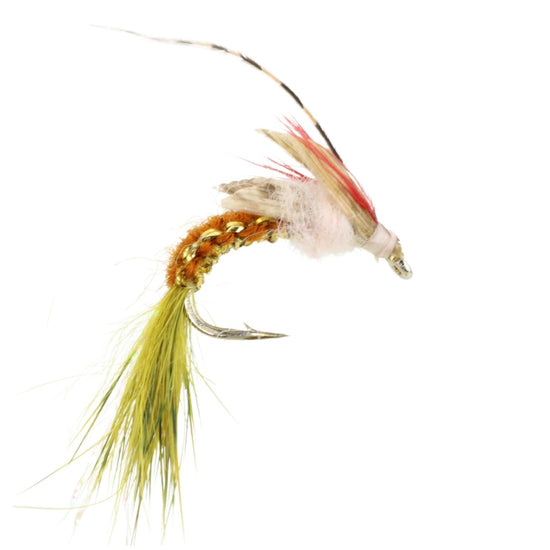 Woven Caddis, Size 10 | Brown and Olive | Qty. 6 | Wild Water Fly Fishing - Hazy Fly Fishing