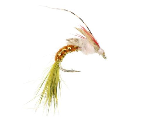 Woven Caddis, Size 10 | Brown and Olive | Qty. 6 | Wild Water Fly Fishing - Hazy Fly Fishing