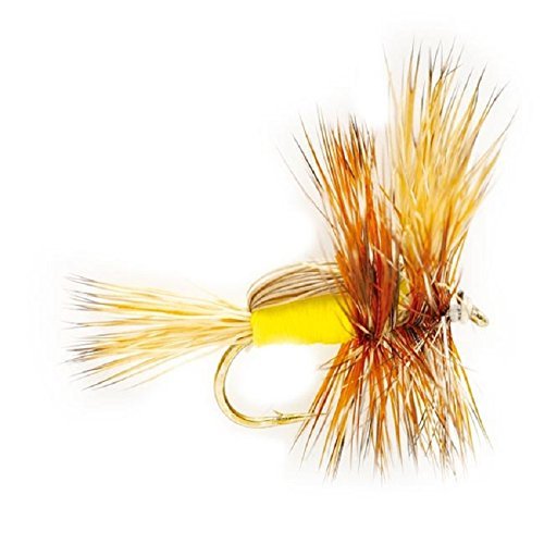 Yellow Humpy Classic Hair Wing Dry Fly - 1 Dozen Flies Hook Size 10 - Hazy Fly Fishing